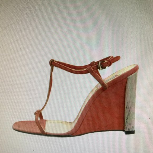 NEW PRADA ORANGE SUEDE SNAKESKIN WEDGE HEELS SIZE 35/5 - Picture 10 of 11